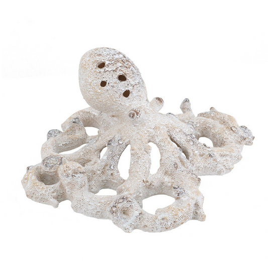 Coral Look Octopus Figurine - white