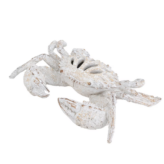 Coral Look Crab Figurine - white