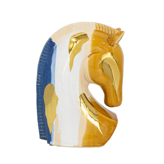 Ceramic Horse Head large - multi coloured