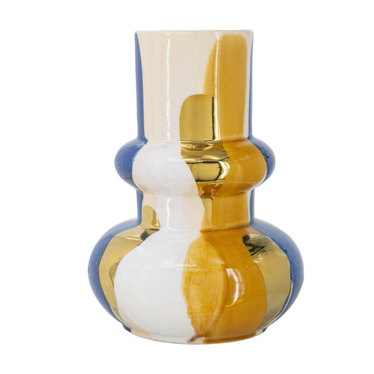 Ceramic Cylindrical Vase - multi coloured