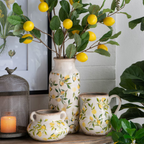 Lemon & Leaves Ceramic Vase - small