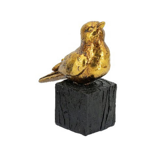 Golden Sentinel Bird Statue - Gold - resin