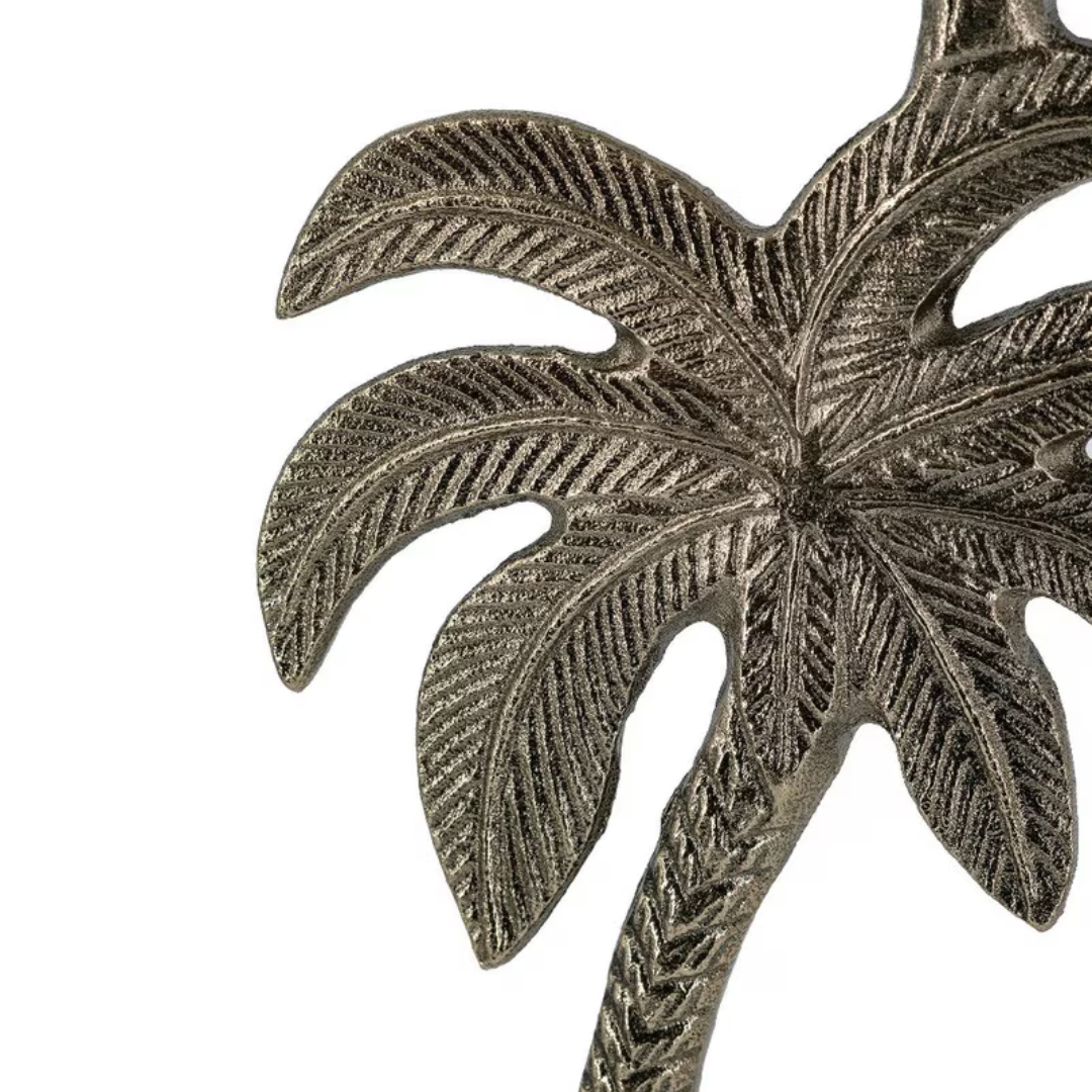 Bronze palm tree design on a white background