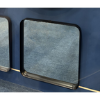 Square Framed Wall Hanging Mirror - Black Oak