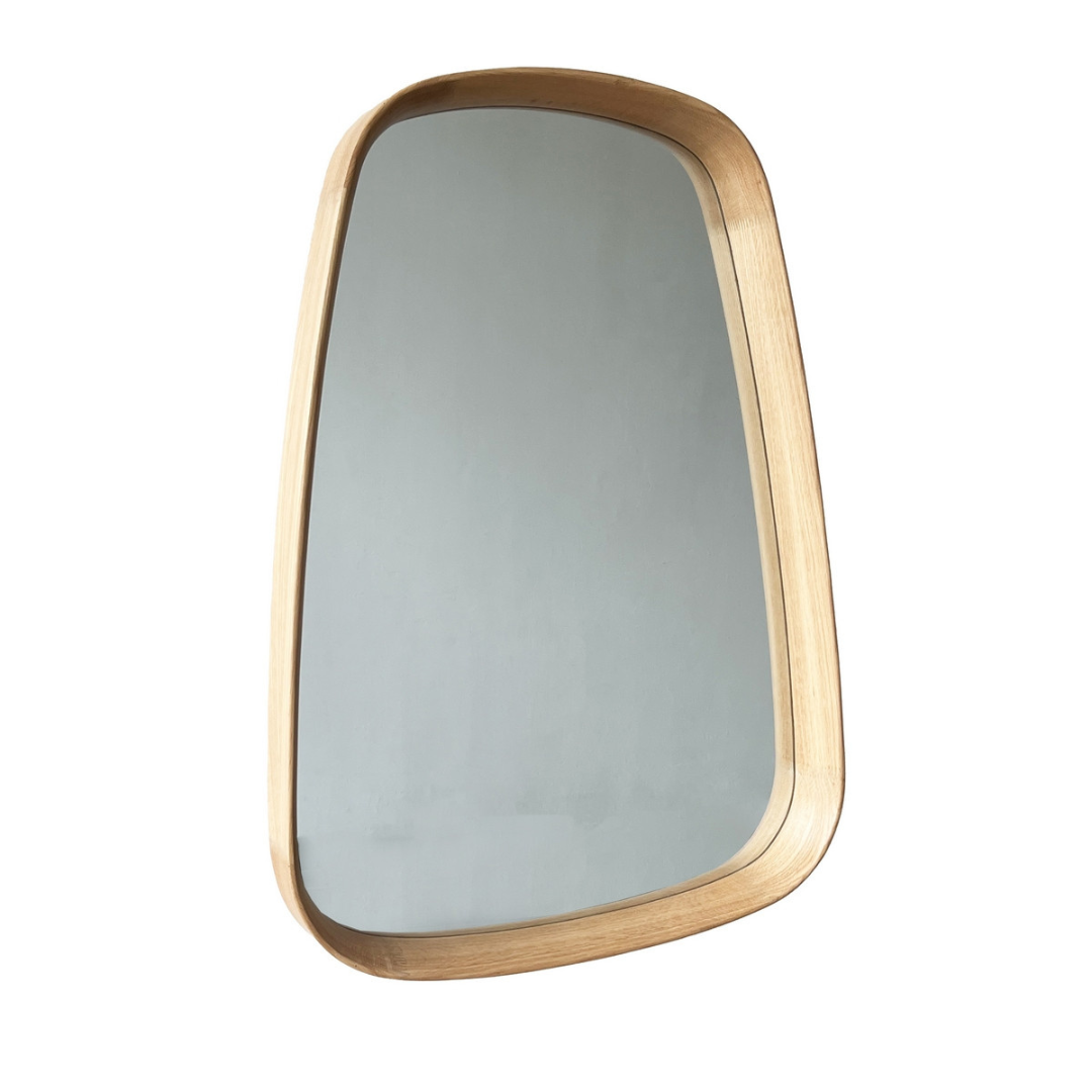 Oblong Framed Wall Hanging Mirror - Natural Oak