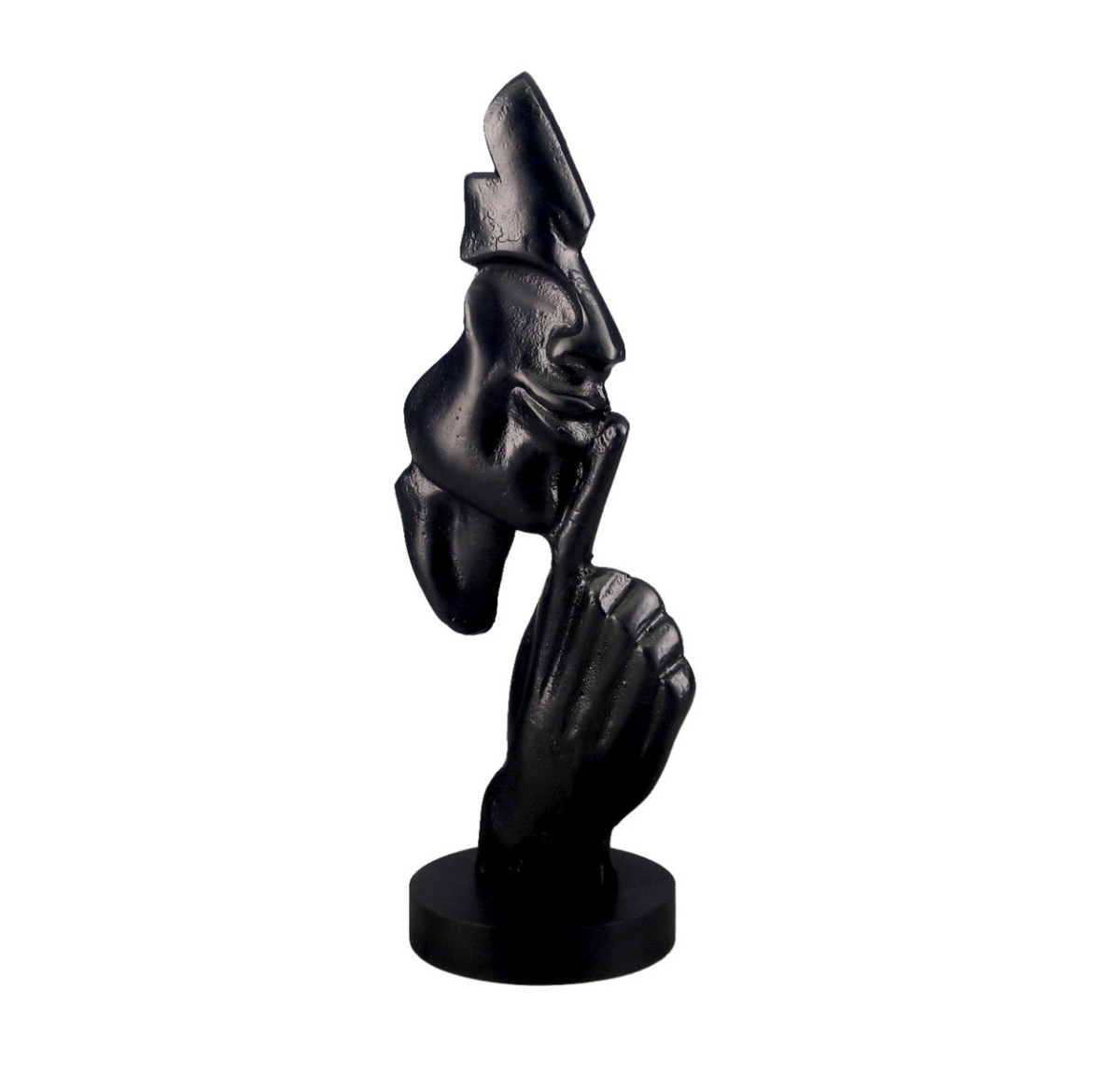 Silence Sculpture on Black MDF Base - Black