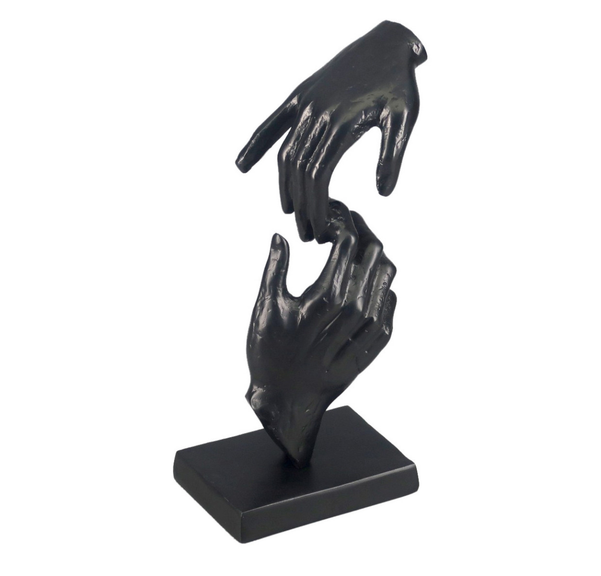 Hands Sculpture on Black MDF Base - Black