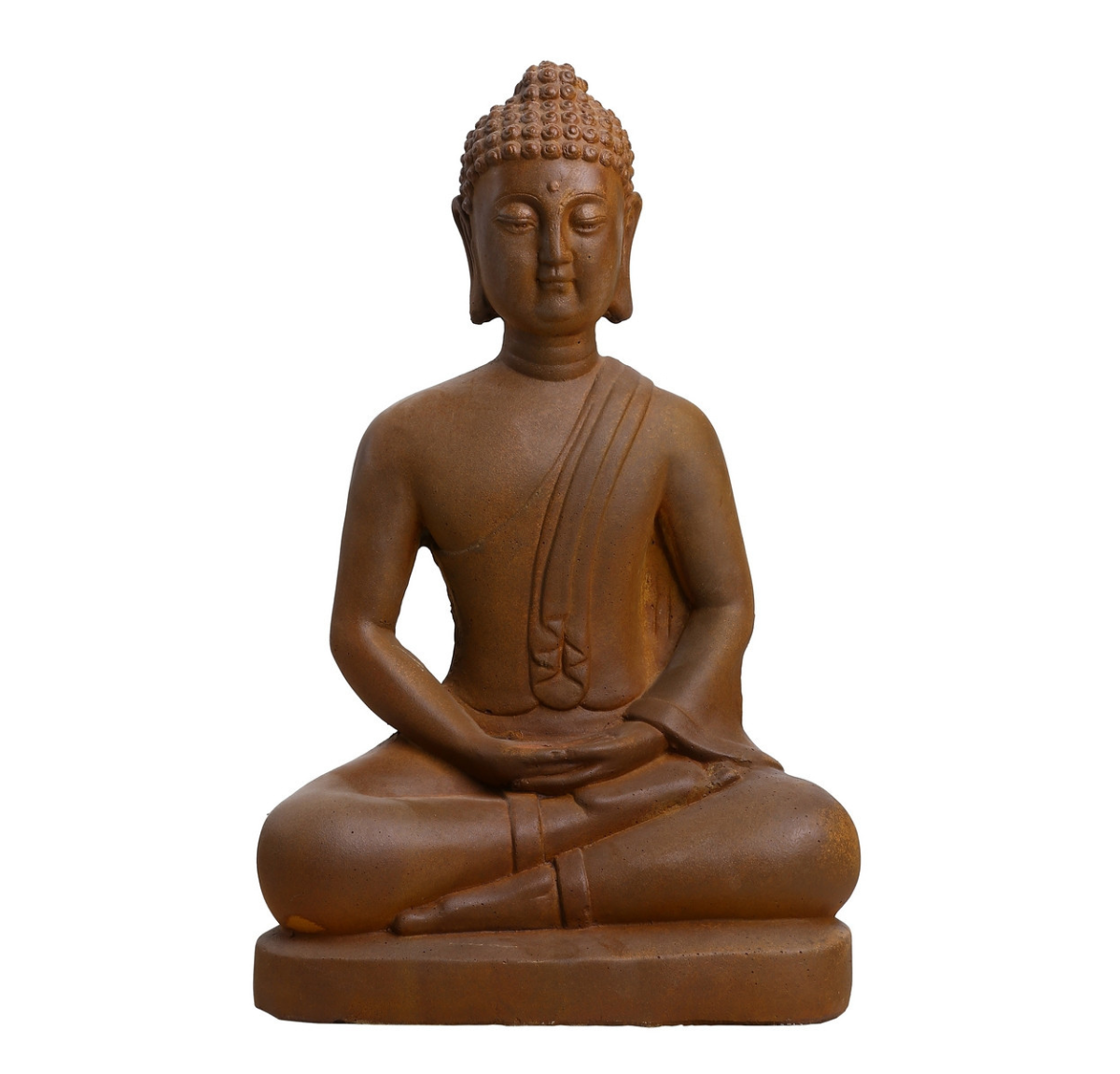 Rusty Sitting Buddha Sculpture - Terracotta