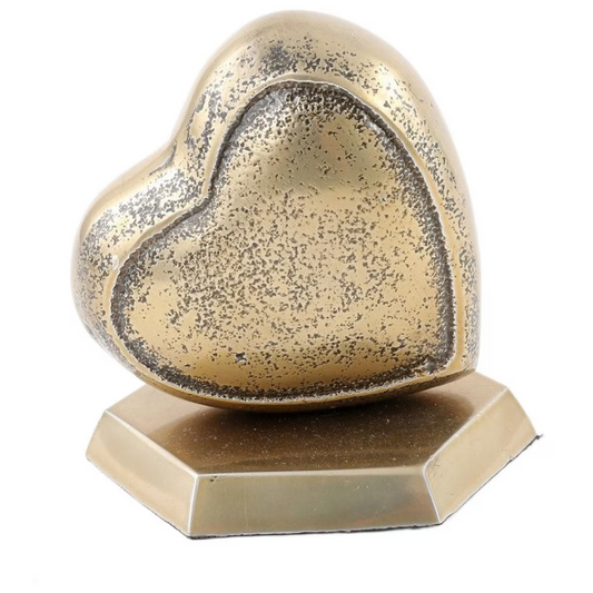 Heart on Stand - Aluminium/ Brass