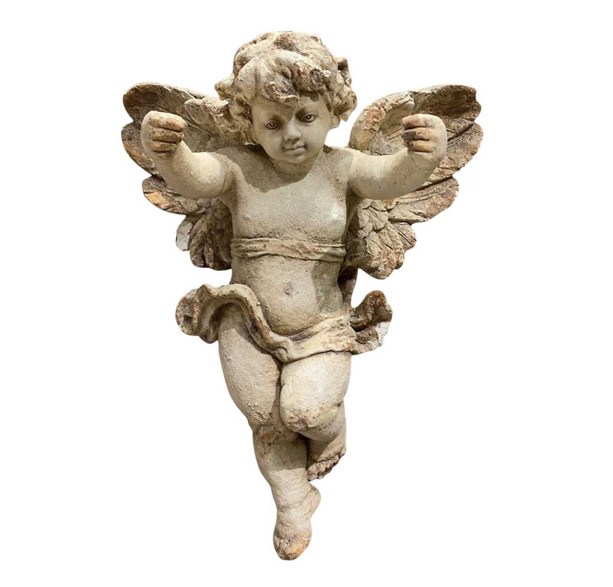 Vintage Cupid Wall Hanging - Antique Marble