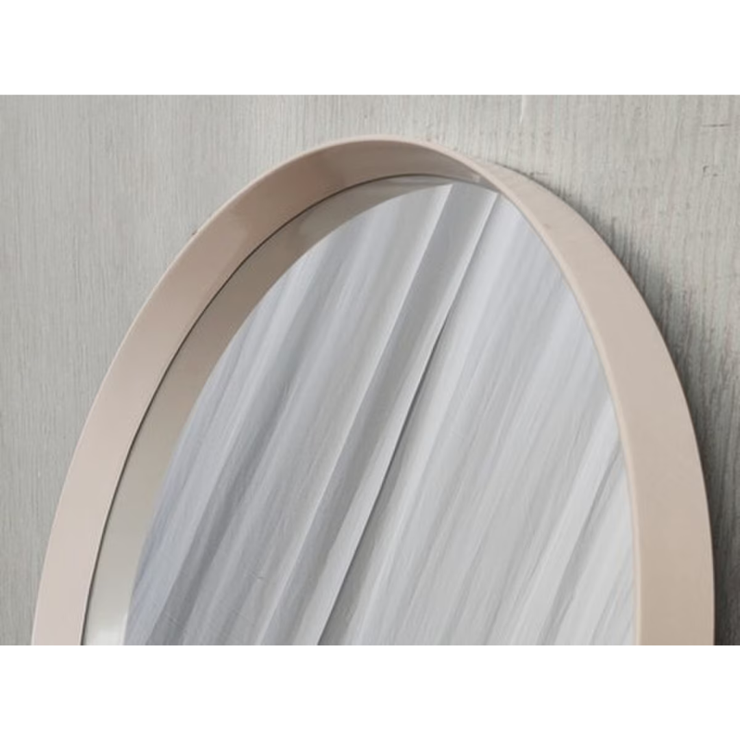 Round Wall Hanging Mirror - cream