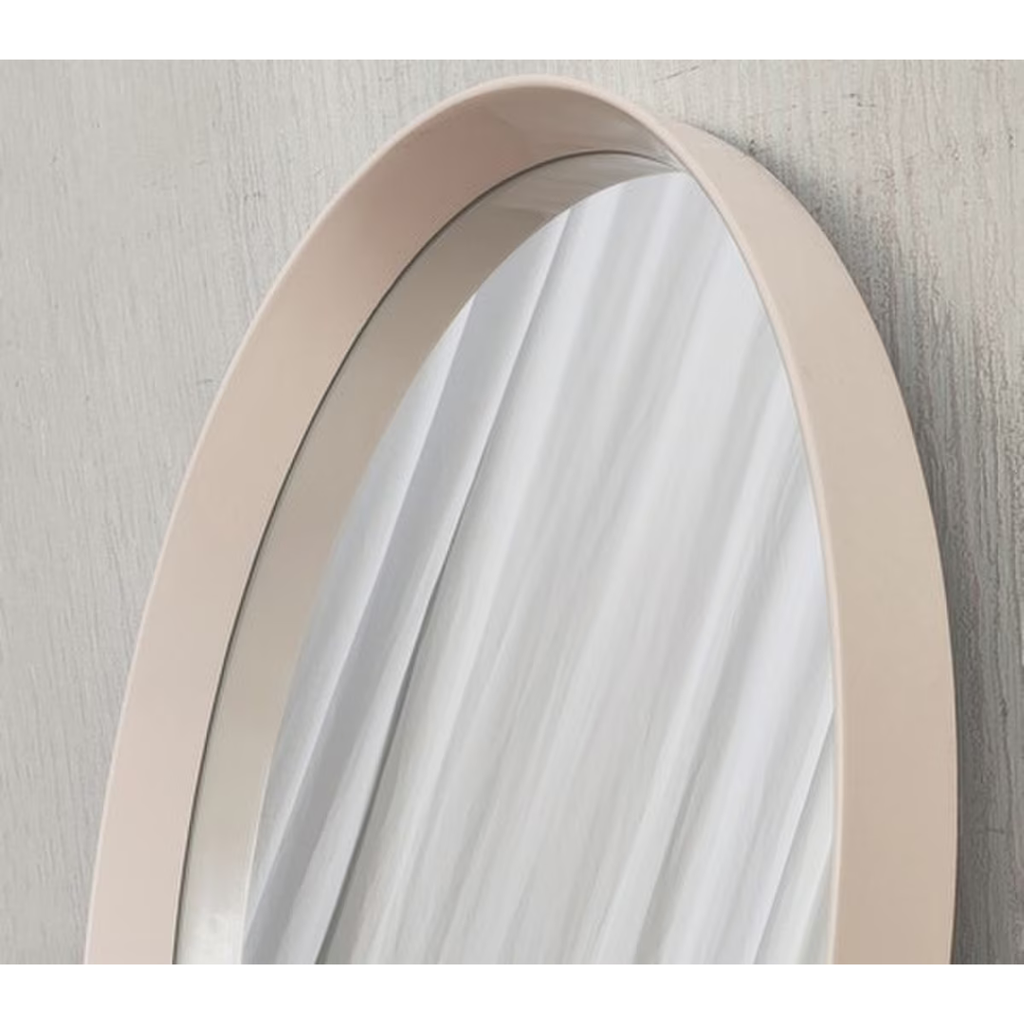 Oval Wall Hanging Mirror - cream