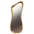 Gold abstract asymmetric mirror with curved polyurethane frame, 172cm tall — Mish Lifestyle NZ