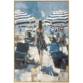 Coastal Figurative Hand-Painted Canvas Wall Art | Framed Beach Scene Original Artwork | Hamptons Home Décor. Mish Lifestyle
