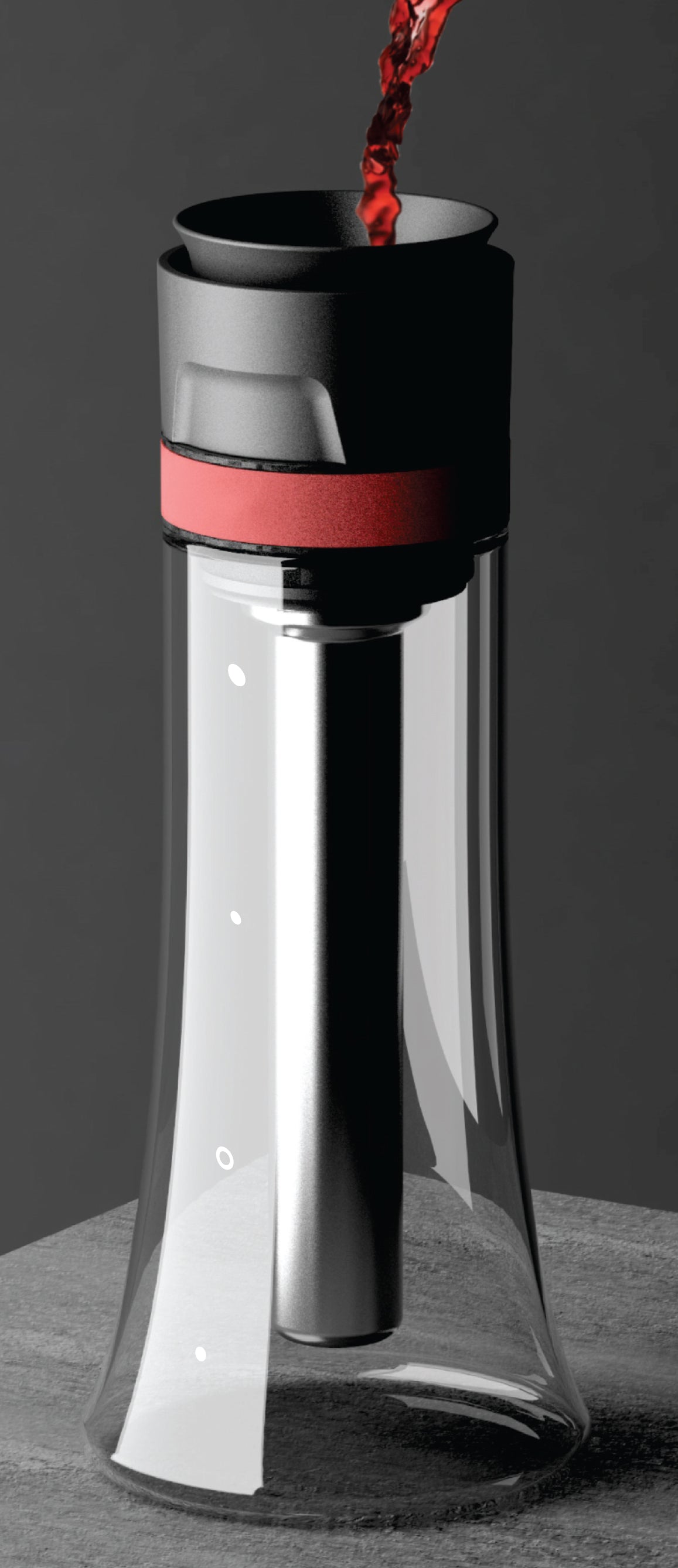 Trio Decanter - red accent