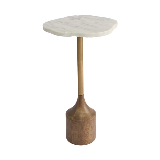 The Aurelia Marble Side Table - walnut
