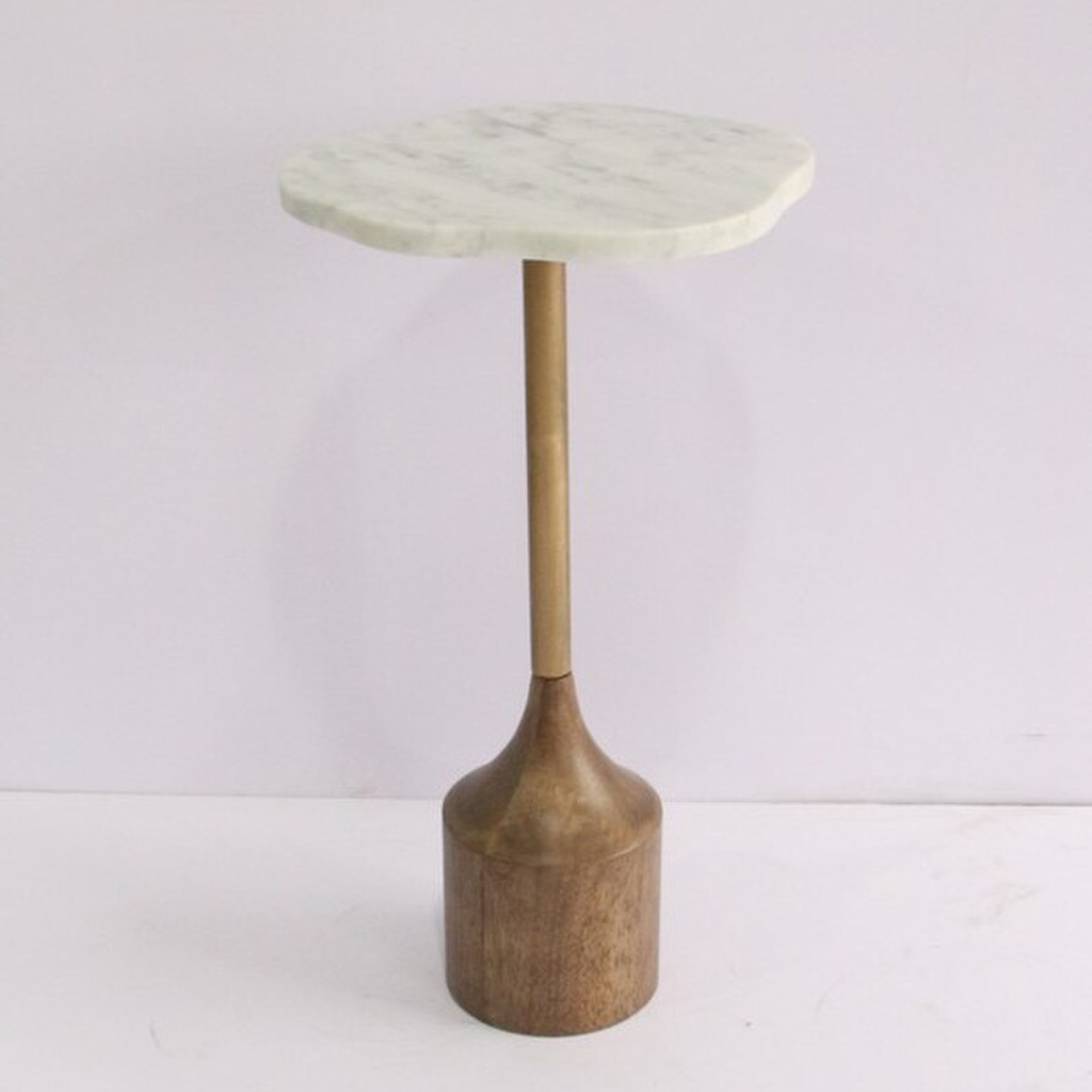 The Aurelia Marble Side Table - walnut