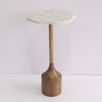 The Aurelia Marble Side Table - walnut