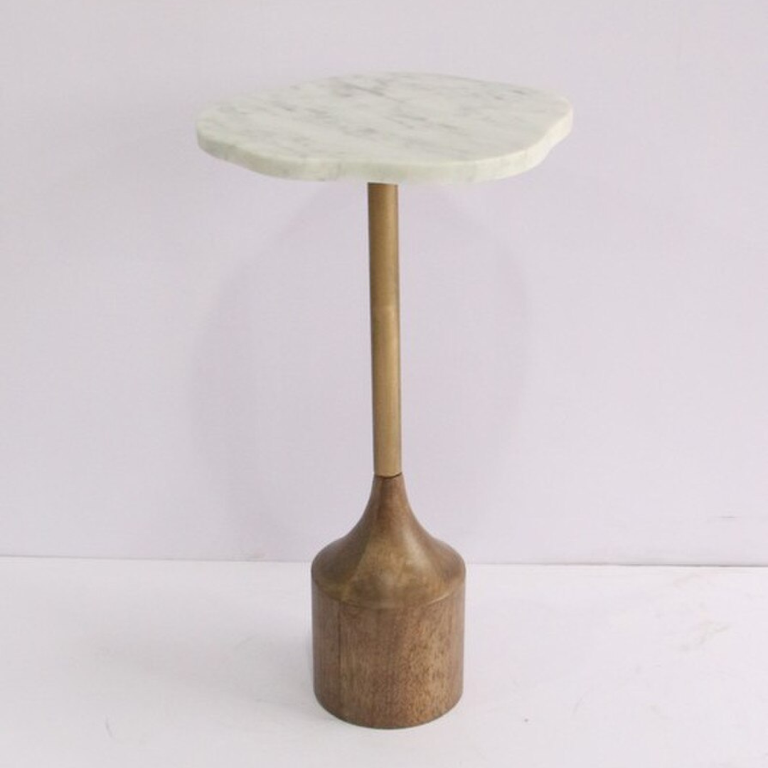 The Aurelia Marble Side Table - walnut