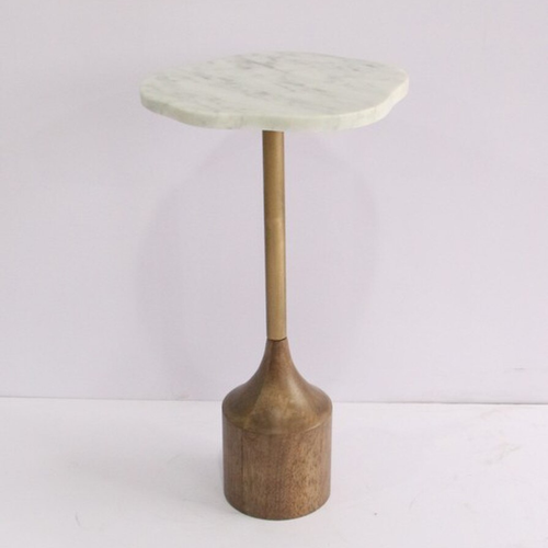 The Aurelia Marble Side Table - walnut