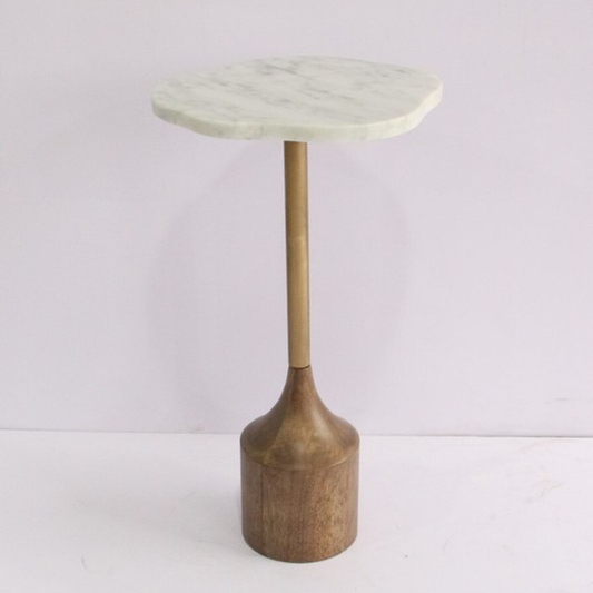 The Aurelia Marble Side Table - walnut