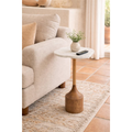 The Aurelia Marble Side Table - walnut