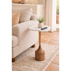 The Aurelia Marble Side Table - walnut