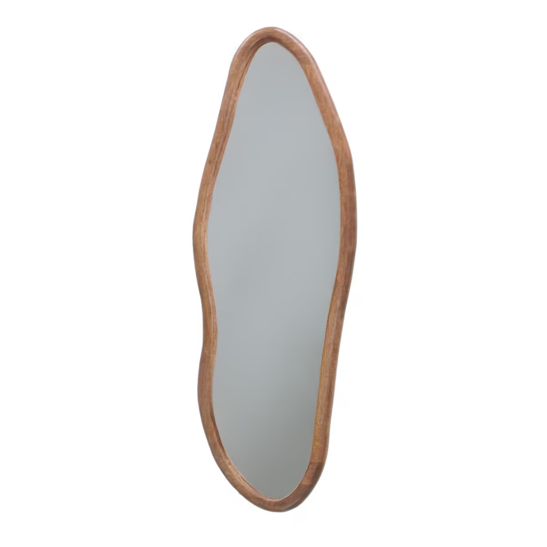 Squiggle Wall Hanging Mirror - walnut