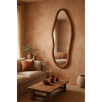 Squiggle Wall Hanging Mirror - walnut