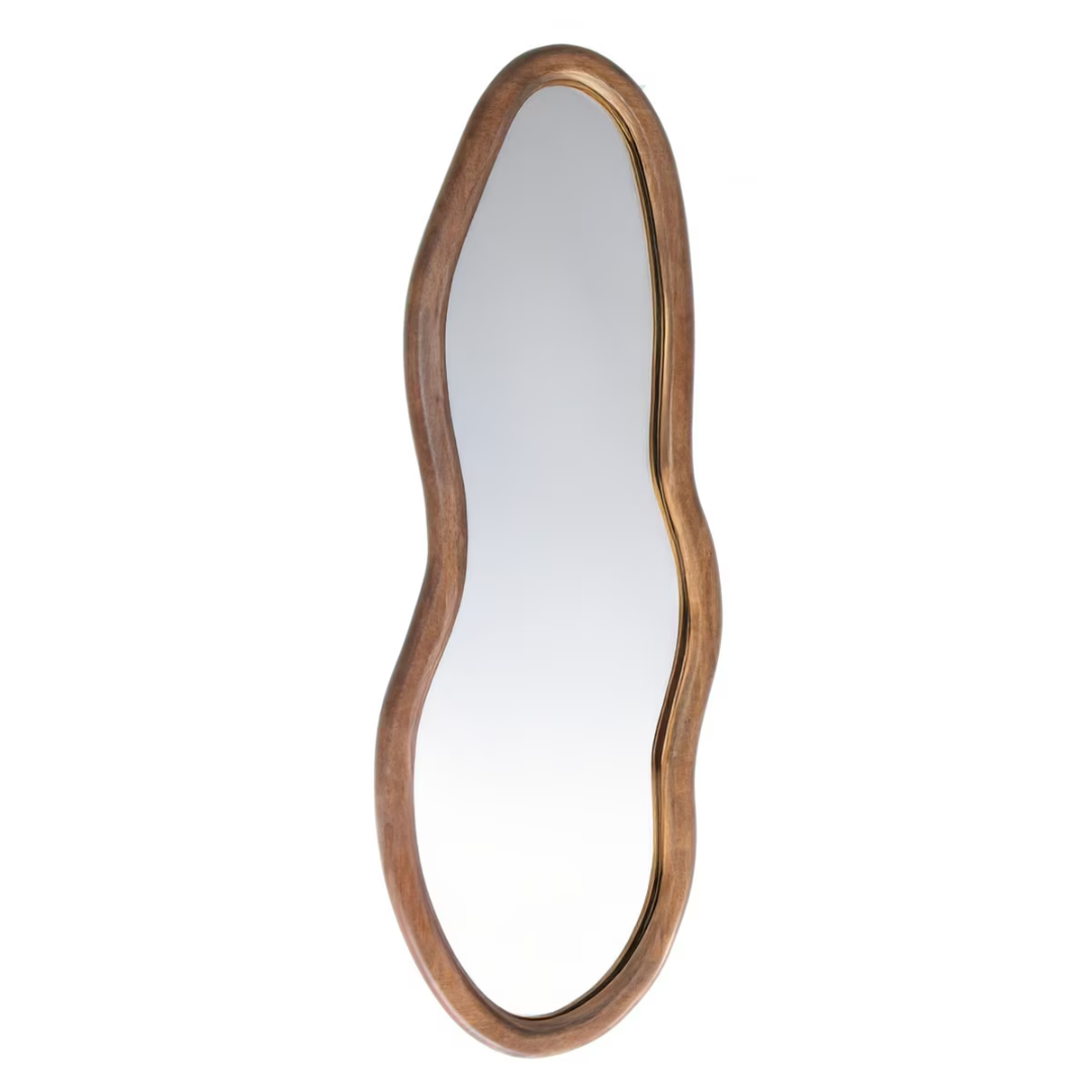Squiggle Wall Hanging Mirror - walnut II