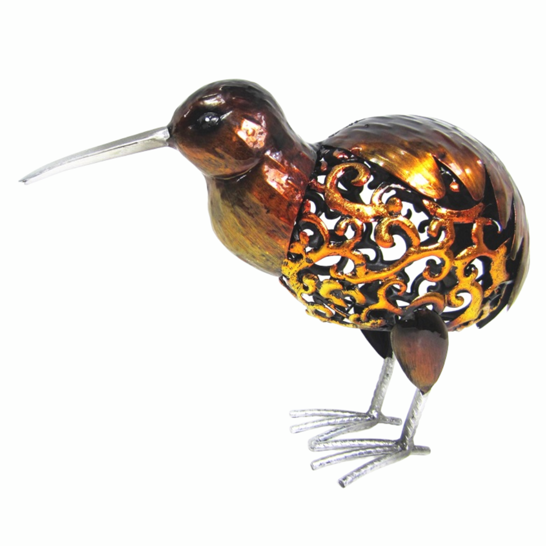Koru-chested Kiwi Bird Standing Metal Free Standing