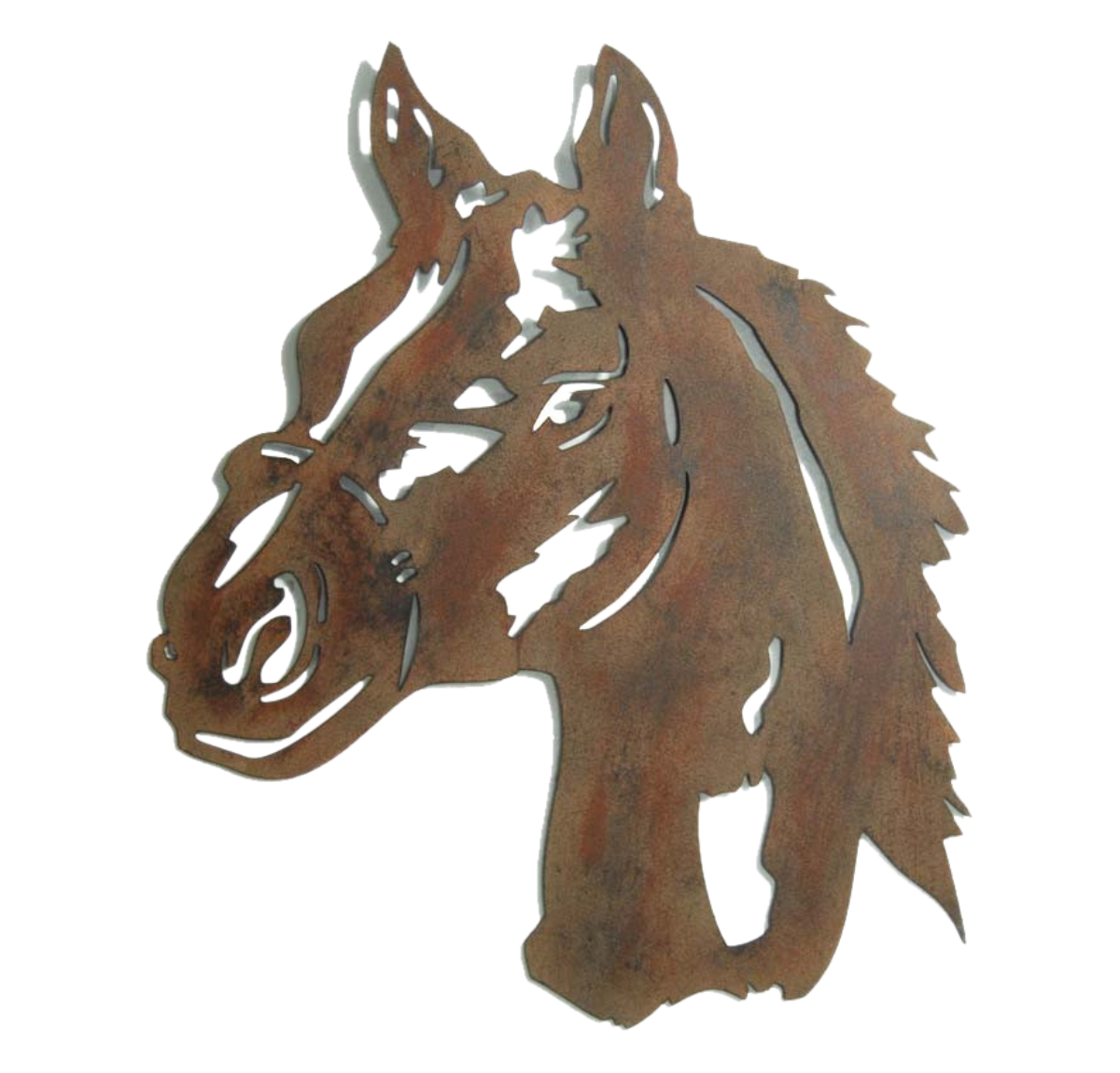 Rustic Horse Silhouette Metal Art Wall Hanging - Brown