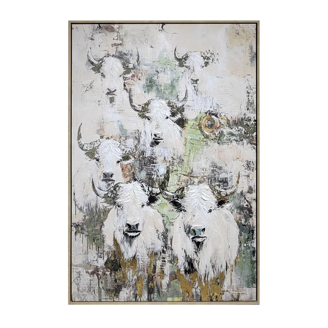 Rural Serenity Hand-painted Framed Canvas Art
