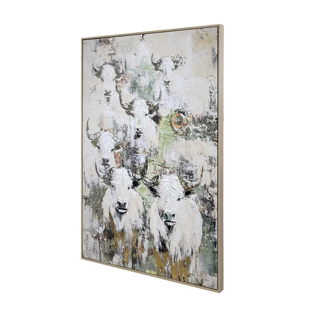 Rural Serenity Hand-painted Framed Canvas Art