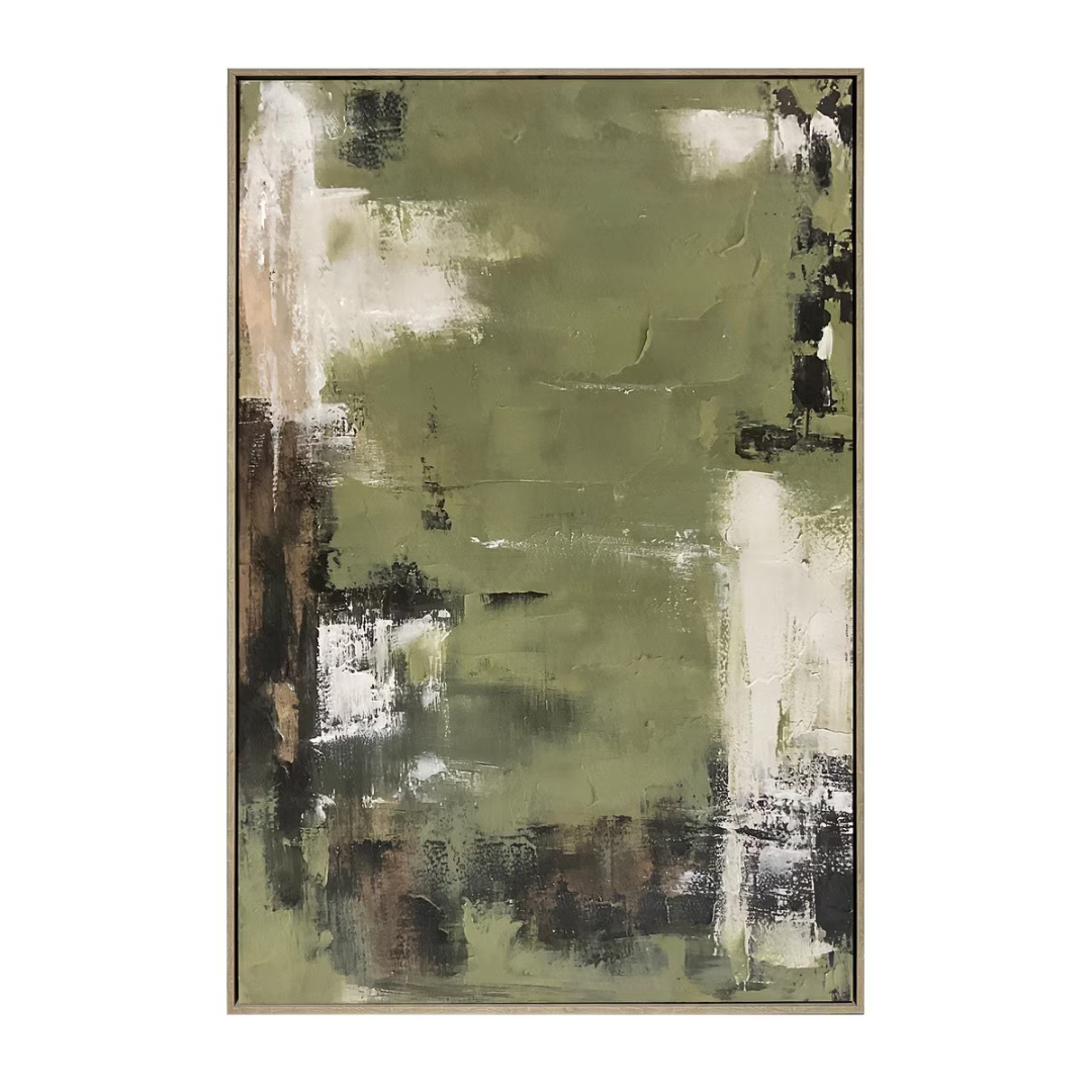 Organic Calm Hand-painted Framed Canvas Art