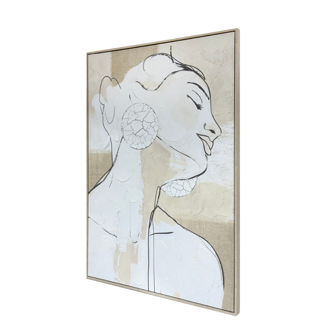 Feminine Silhouette Hand-painted Framed Canvas Art