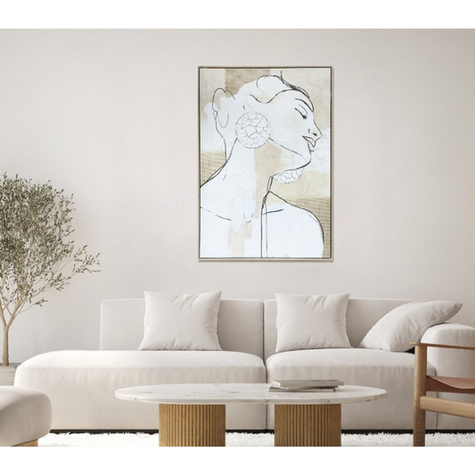 Feminine Silhouette Hand-painted Framed Canvas Art