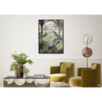 Green Window Hand-painted Framed Canvas Art