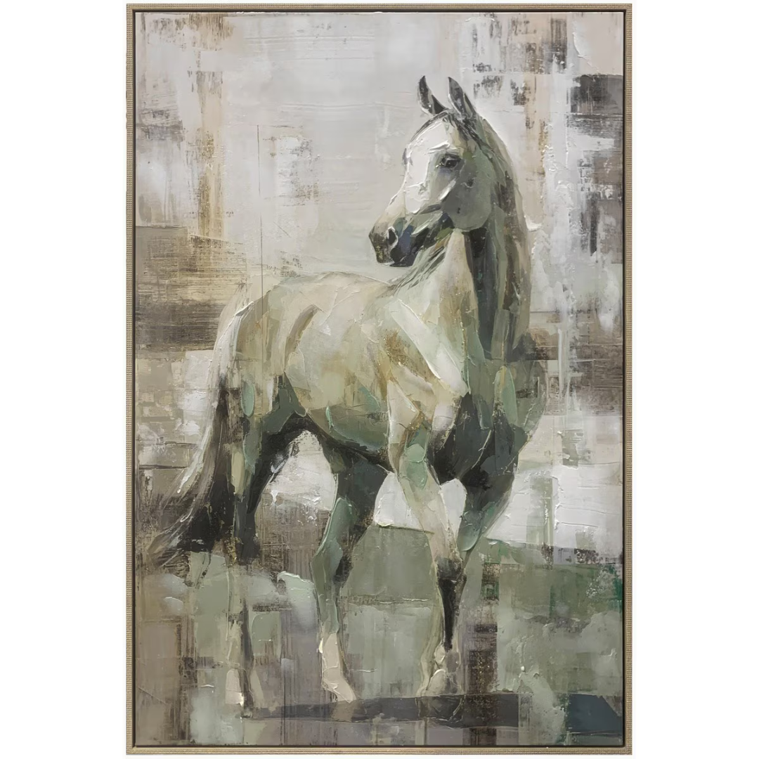 Unbridled Hand-painted Framed Canvas Art