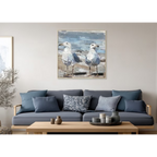 The Azure Pair Hand-painted Framed Canvas Art