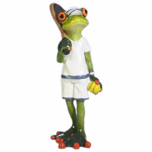 Funky Frog Tennis Player - Polyresin