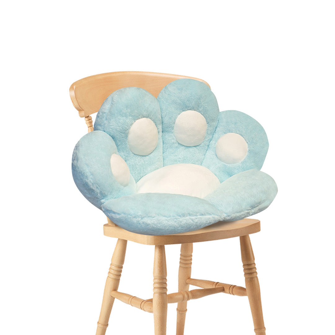 Paw Shape Small Plush Lazy Cushion/ Floor Pillow - Mint Blue