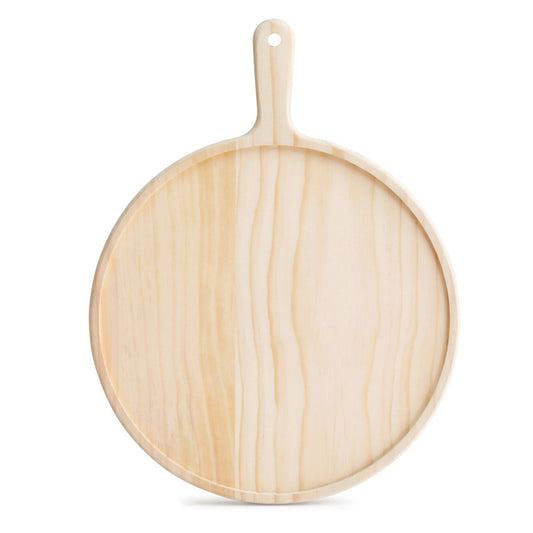 Round Premium Pine Wooden Food Serving Tray Charcuterie Board - 12 inch