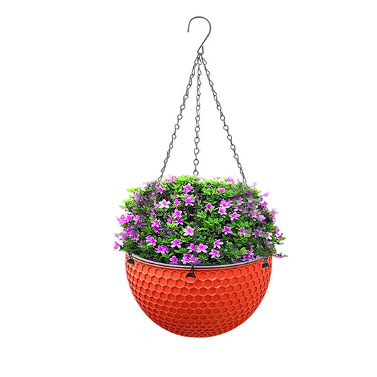 Medium Hanging Resin Self Watering Basket Planter/Pot - Red