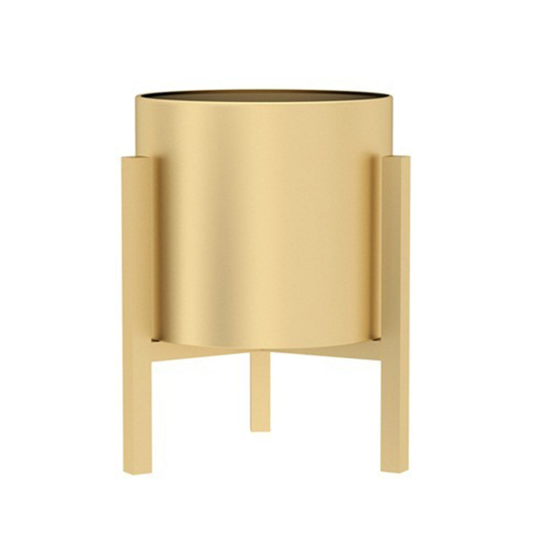 Gold Metal Corner Plant Stand with Gold Pot Holder - 30cm