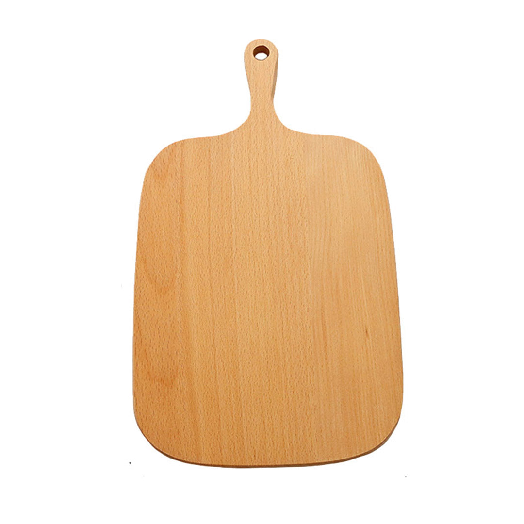 Brown Rectangle Wooden Serving Tray Chopping Board with Handle - 33cm