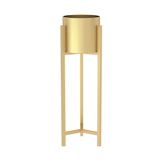 Gold Metal Corner Plant Stand with Gold Pot Holder - 75cm