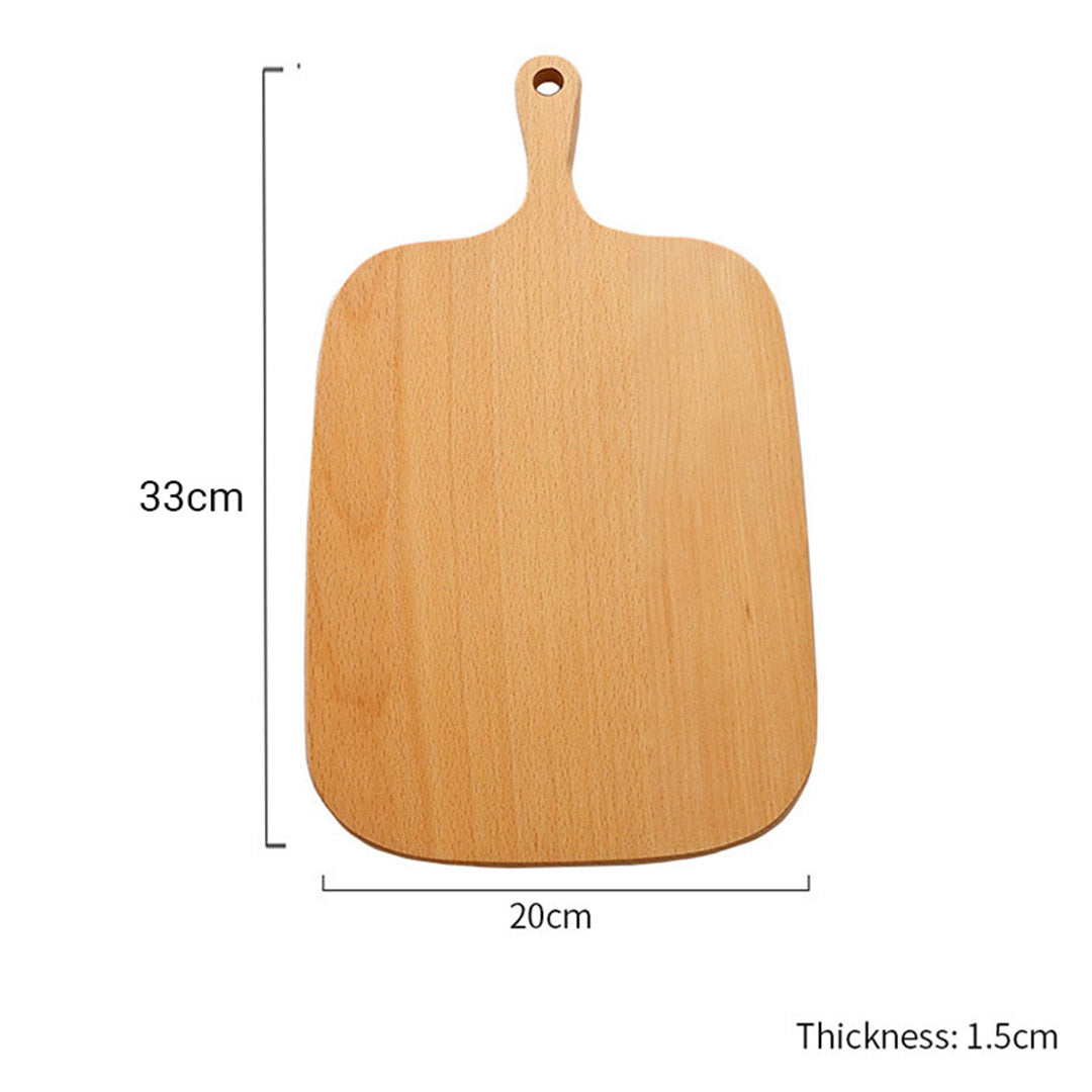 Brown Rectangle Wooden Serving Tray Chopping Board with Handle - 33cm