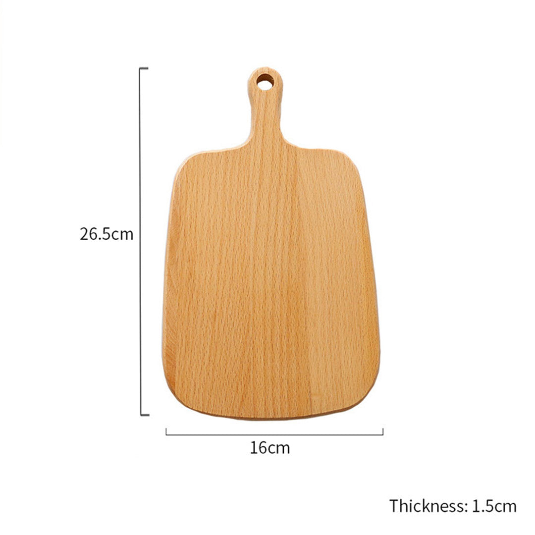 Brown Rectangle Wooden Serving Tray Chopping Board with Handle - 26cm