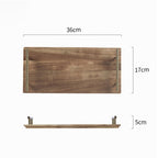 Brown Rectangle Wooden Acacia Food Serving Tray Charcuterie Board - 36cm